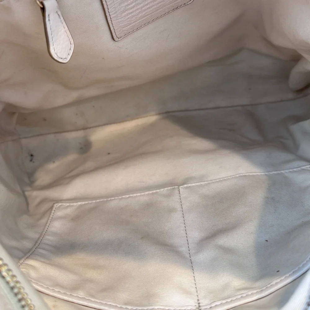 Coach I Pebbled Cream Leather Shoulder‎ /Crossbody Bag
